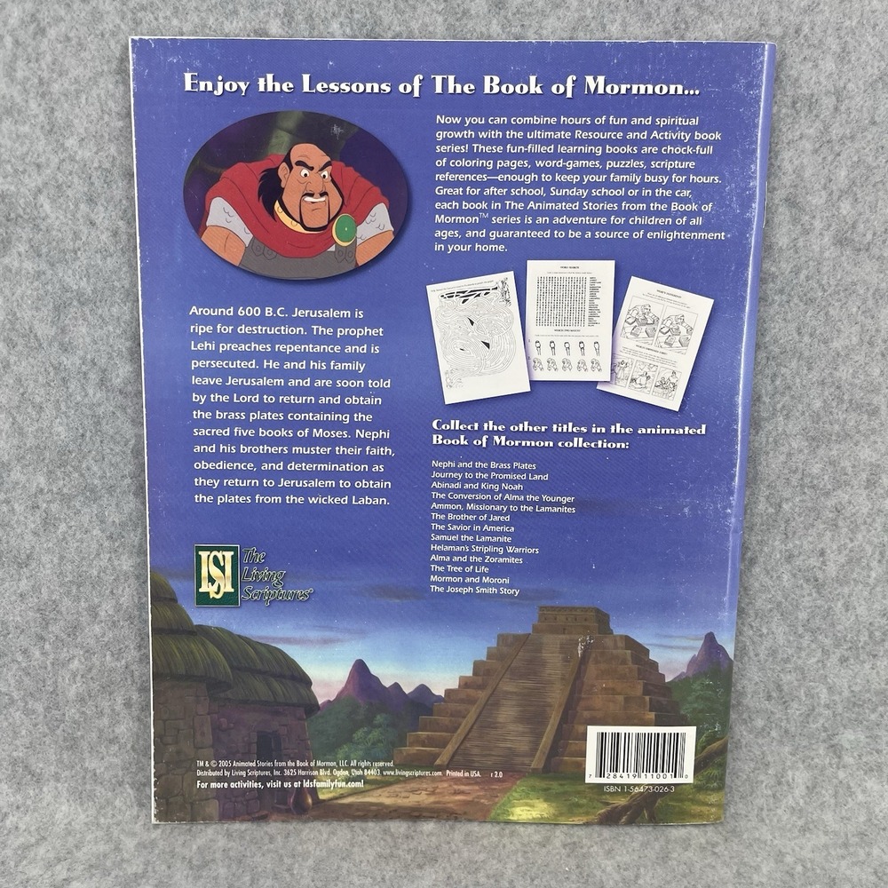 Book Of Mormon Activity Books Lot 6 Animated Stories Coloring Religious LDS Kids - Picture 9 of 16